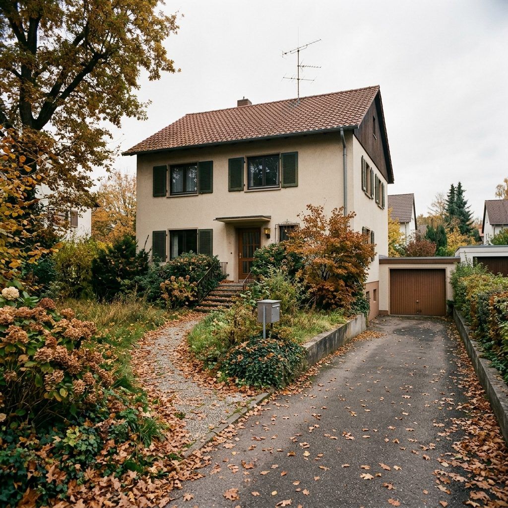Leerstehendes Haus mit verwachsenem Garten – geerbte Immobilie im Rhein-Main-Gebiet