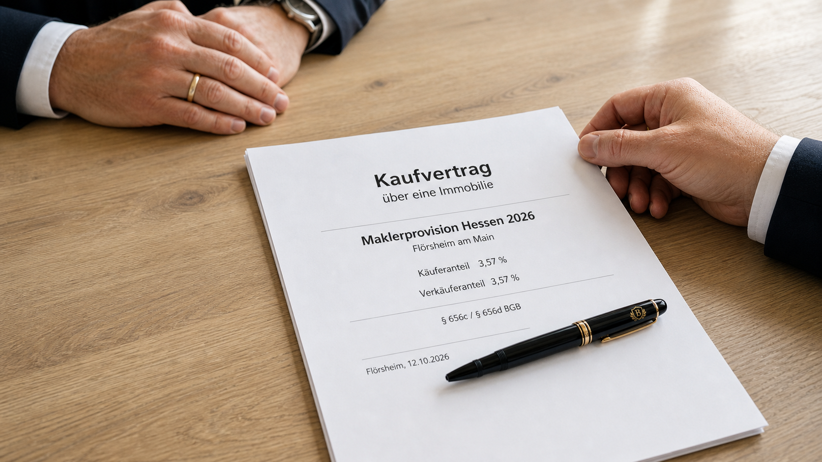 Maklerprovision Hessen 2026 mit Flörsheim und Bettermann-Stift