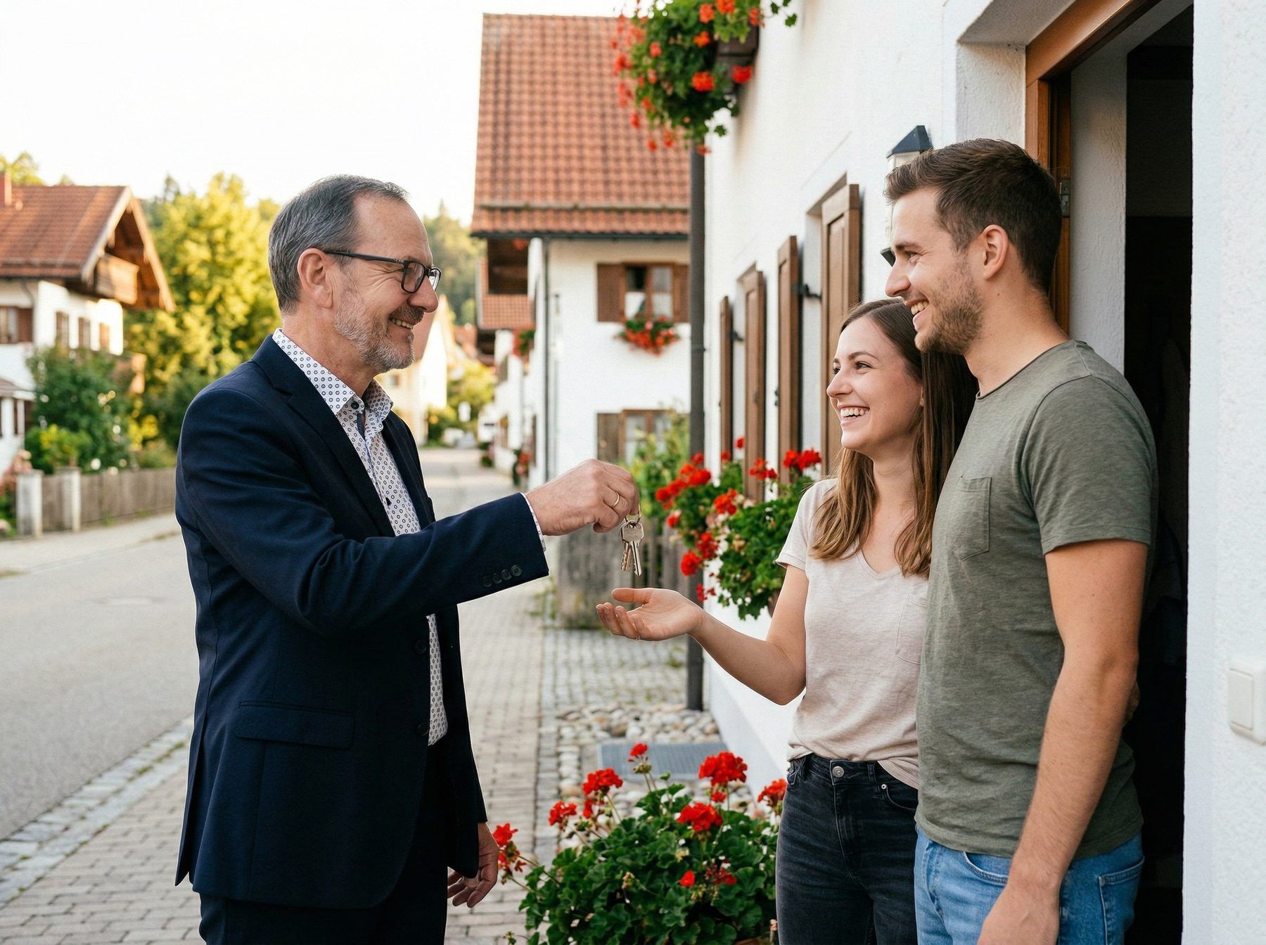 Schlüsselübergabe nach erfolgreichem Immobilienverkauf